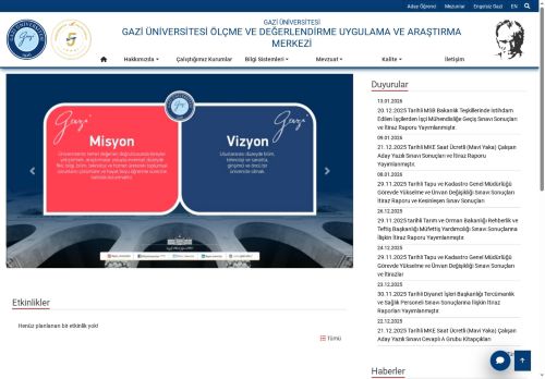 Gazi Üniversitesi Ölçme Ve Değerlendirme Uygulama Ve Araştırma Merkezi | Gazi Üniversitesi | Gazili Olmak Ayrıcalıktır