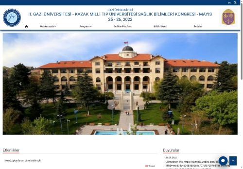 26, 2022 | Gazi Üniversitesi | Gazili Olmak Ayrıcalıktır - II. Gazi Üniversitesi - Kazak Milli Tıp Üniversitesi Sağlık Bilimleri Kongresi - Mayıs 25