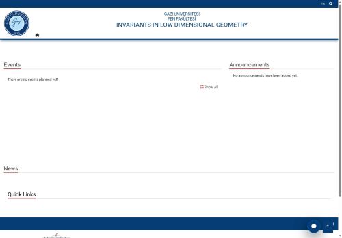 Invarıants In Low Dımensıonal Geometry | Fen Fakültesi | Gazi Üniversitesi | To Be A Member Of Gazi İs A Privilege