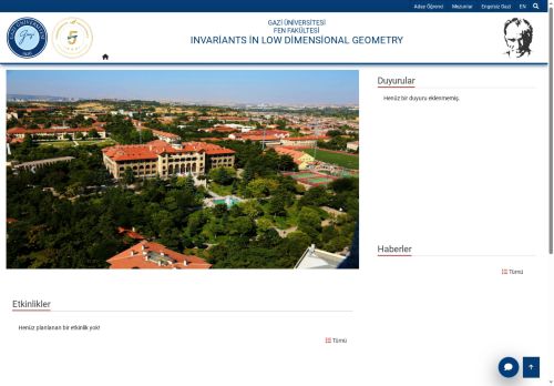 Invariants İn Low Dimensional Geometry | Fen Fakültesi | Gazi Üniversitesi | Gazili Olmak Ayrıcalıktır