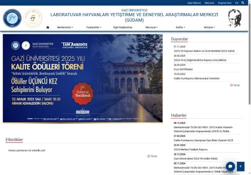 Laboratuvar Hayvanları Yetiştirme Ve Deneysel Araştırmalar Merkezi (GÜDAM) | Gazi Üniversitesi | Gazili Olmak Ayrıcalıktır