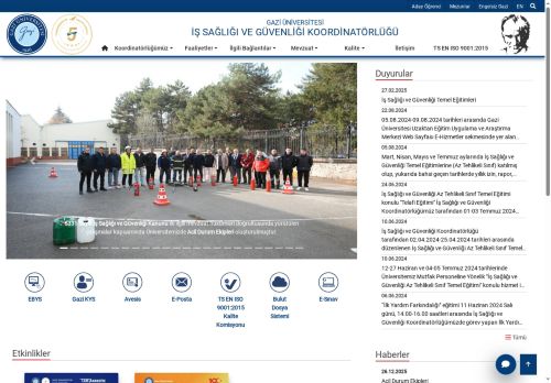 İş Sağlığı Ve Güvenliği Koordinatörlüğü | Gazi Üniversitesi | Gazili Olmak Ayrıcalıktır