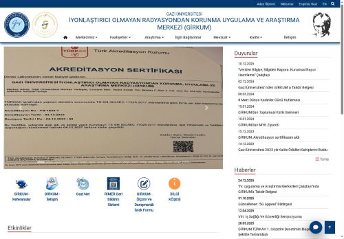 İyonlaştırıcı Olmayan Radyasyondan Korunma Uygulama Ve Araştırma Merkezi (GİRKUM) | Gazi Üniversitesi | Gazili Olmak Ayrıcalıktır