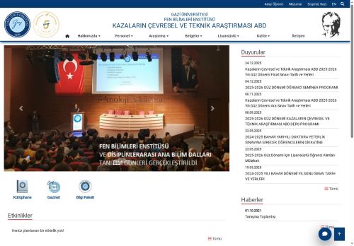 Kazaların Çevresel Ve Teknik Araştırması ABD | Fen Bilimleri Enstitüsü | Gazi Üniversitesi | Gazili Olmak Ayrıcalıktır