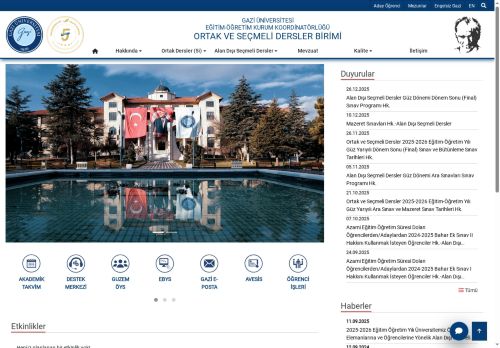 Ortak Ve Seçmeli Dersler Birimi | Eğitim-Öğretim Kurum Koordinatörlüğü | Gazi Üniversitesi | Gazili Olmak Ayrıcalıktır