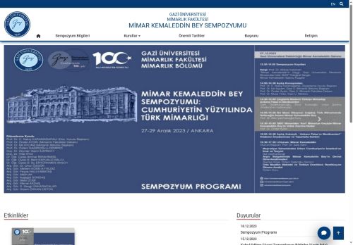 Mimar Kemaleddin Bey Sempozyumu | Mimarlık Fakültesi | Gazi Üniversitesi | Gazili Olmak Ayrıcalıktır