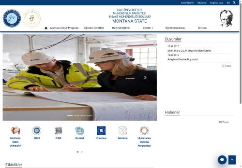 Montana State | İnşaat Mühendisliği Bölümü | Mühendislik Fakültesi | Gazi Üniversitesi | Gazili Olmak Ayrıcalıktır