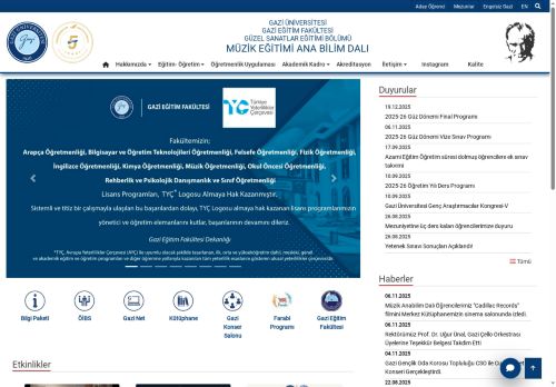 Müzik Eğitimi Ana Bilim Dalı | Güzel Sanatlar Eğitimi Bölümü | Gazi Eğitim Fakültesi | Gazi Üniversitesi | Gazili Olmak Ayrıcalıktır