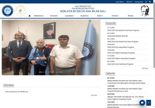 Nükleer Bilimler Ana Bilim Dalı | Fen Bilimleri Enstitüsü | Gazi Üniversitesi | Gazili Olmak Ayrıcalıktır