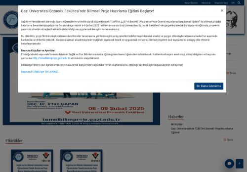 Sağlık Ve Fen Bilimleri Alanında Lisans Öğrencilerine Yönelik Araştırma Proje Önerisi Hazırlama Uygulamalı Eğitimi | Eczacılık Fakültesi | Gazi Üniversitesi | Gazili Olmak Ayrıcalıktır
