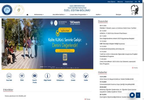 Özel Eğitim Bölümü | Gazi Eğitim Fakültesi | Gazi Üniversitesi | Gazili Olmak Ayrıcalıktır