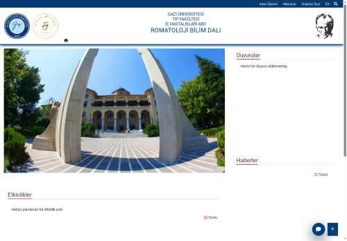 Romatoloji Bilim Dalı | İç Hastalıkları ABD | Tıp Fakültesi | Gazi Üniversitesi | Gazili Olmak Ayrıcalıktır