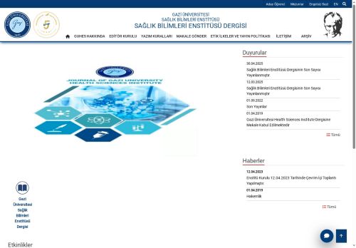 Sağlık Bilimleri Enstitüsü Dergisi | Sağlık Bilimleri Enstitüsü | Gazi Üniversitesi | Gazili Olmak Ayrıcalıktır