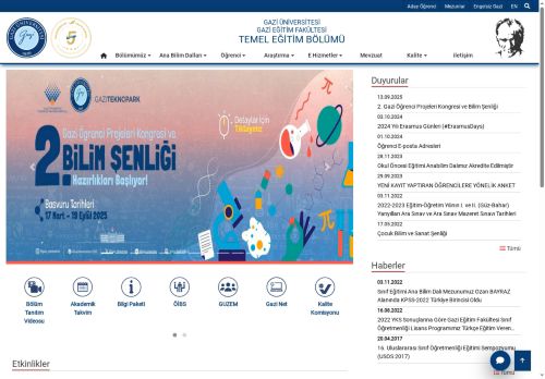 Temel Eğitim Bölümü | Gazi Eğitim Fakültesi | Gazi Üniversitesi | Gazili Olmak Ayrıcalıktır
