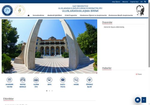 Uluslararasılaşma Birimi | ULUSLARARASI İLİŞKİLER KURUM KOORDİNATÖRLÜĞÜ | Gazi Üniversitesi | Gazili Olmak Ayrıcalıktır