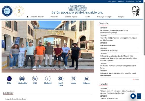 Üstün Zekalılar Eğitimi Ana Bilim Dalı | Özel Eğitim Bölümü | Gazi Eğitim Fakültesi | Gazi Üniversitesi | Gazili Olmak Ayrıcalıktır