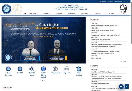 Yönetim Bilişim Sistemleri | Uygulamalı Bilimler Fakültesi | Gazi Üniversitesi | Gazili Olmak Ayrıcalıktır