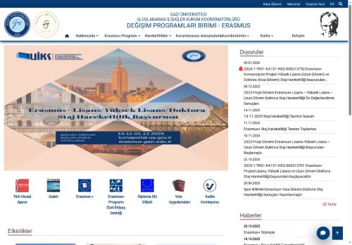Erasmus | ULUSLARARASI İLİŞKİLER KURUM KOORDİNATÖRLÜĞÜ | Gazi Üniversitesi - 2021 PROJE DÖNEMİ ERASMUS+ KISA DÖNEM DOKTORA HAREKETLİLİĞİ STAJ FAALİYETİ BAŞVURULARI BAŞLAYACAKTIR | Değişim Programları Birimi