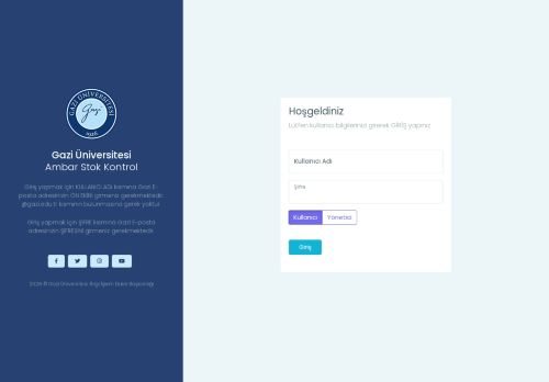Gazi Üniversitesi | Ambar Stok Kontrol
