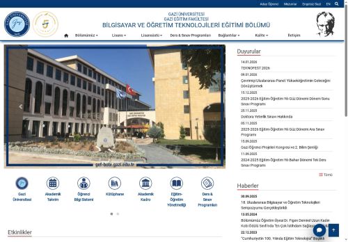 Bilgisayar Ve Öğretim Teknolojileri Eğitimi Bölümü | Gazi Eğitim Fakültesi | Gazi Üniversitesi | Gazili Olmak Ayrıcalıktır