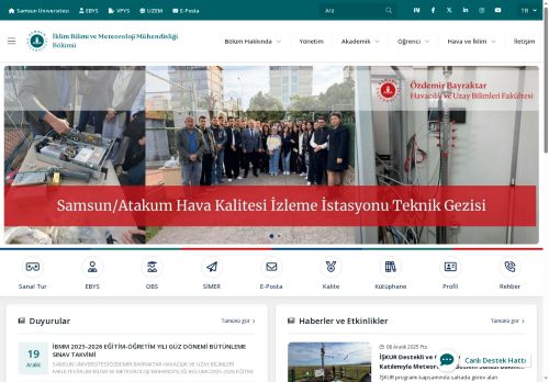 Samsun Üniversitesi - İklim Bilimi ve Meteoroloji Mühendisliği Bölümü