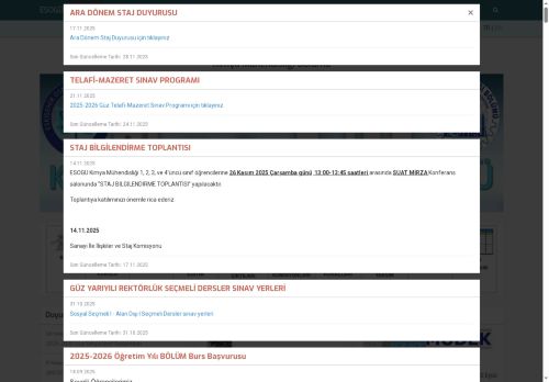 Department Of Chemical Engineering | Eskisehir Osmangazi University - Home