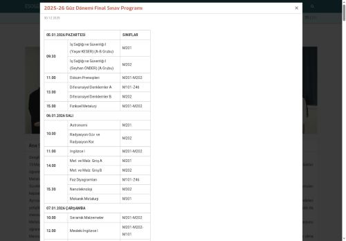 Metalurji ve Malzeme Mühendisliği Bölümü | Eskişehir Osmangazi Üniversitesi - Araştırma ve Hizmetler