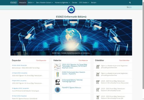 ESOGÜ Enformatik Bölümü | Eskişehir Osmangazi Üniversitesi - Ders Yönetim Sistemi