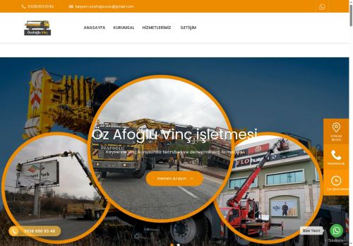 Kayseri Vinç Öz Afoğlu Vinç Kiralama Kayseri 0538 050 93 46