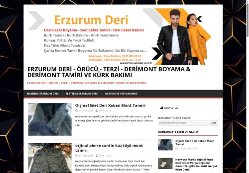 Derimont Boyama & Derimont Tamiri Ve Kürk Bakımı - Erzurum Deri - Örücü - Terzi - Derimont Boyama & Derimont Tamiri Ve Kürk Bakımı - Erzurum Deri - Örücü - Terzi