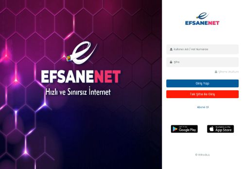 EfsaneNet İnternet Online İşlem Merkezi