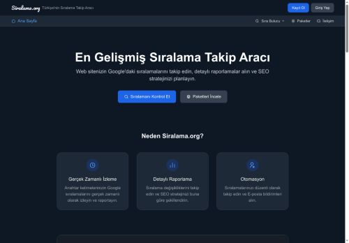Siralama.org - Türkiye'nin Sıralama Takip Aracı - Profesyonel