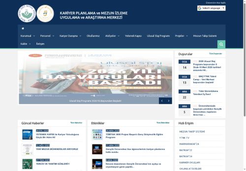 Ana Sayfa | KARİYER PLANLAMA ve MEZUN İZLEME UYGULAMA ve ARAŞTIRMA MERKEZİ