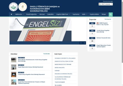 Ana Sayfa | ENGELLİ ÖĞRENCİLER DANIŞMA ve KOORDİNASYON BİRİMİ KOORDİNATÖRLÜĞÜ
