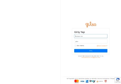 Gülsa - Online Tahsilat Sistemi | Giriş Önizlemesi