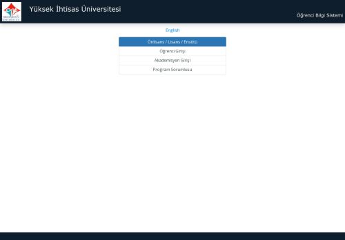 obs.yuksekihtisasuniversitesi.edu.tr