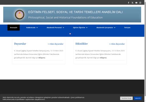 Eğitimin Felsefi Sosyal ve Tarihi Temelleri Anabilim Dalı – Ankara Üniversitesi Eğitim Fakültesi