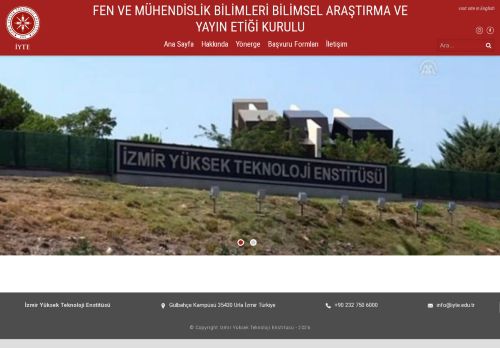 Fen ve Mühendislik Bilimleri Bilimsel Araştırma ve Yayın Etiği Kurulu – İzmir Yüksek Teknoloji Enstitüsü