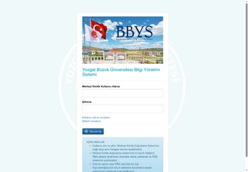 Yozgat Bozok Üniversitesi Bilgi Yönetim Sistemi
