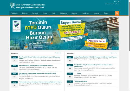 Anasayfa | Recep Tayyip Erdogan Üniversitesi- Ardeşen Turizm Fakültesi