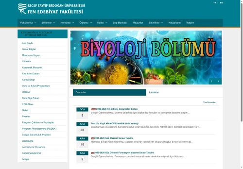 Anasayfa | Biyoloji Bölümü
