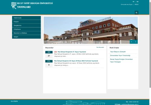Anasayfa | Recep Tayyip Erdoğan Üniversitesi Yayınları