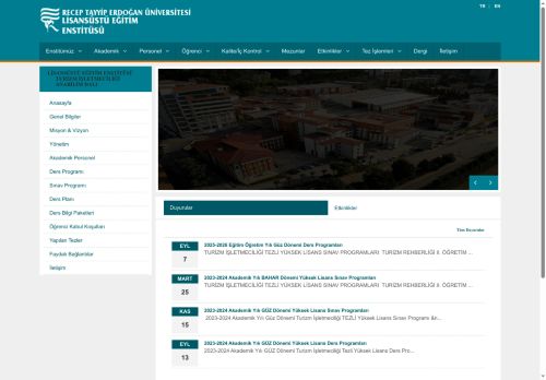 Anasayfa | Turizm İşletmeciliği Tezli Yüksek Lisans