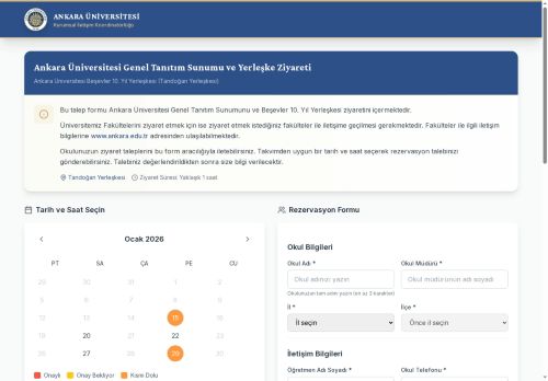 Ziyaret Rezervasyon - Ankara Üniversitesi