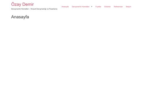 Özay Demir – Danışmanlık Hizmetleri – İhracat Danışmanlığı ve Pazarlama