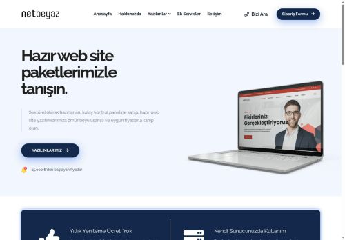 Hazır Web Sitesi, Hazır Yazılım, Web Tasarım Bursa - Netbeyaz