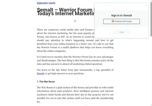 Warrior Forum In Today's Internet Marketing - Semalt