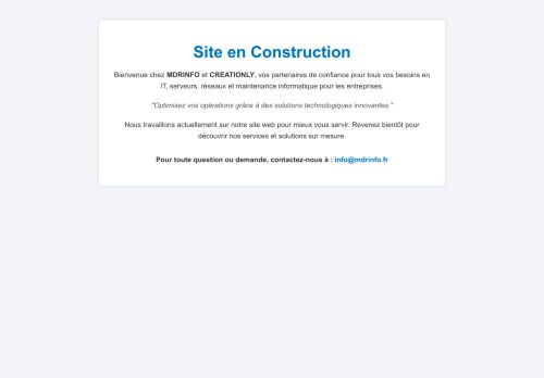 MDRINFO - Site en Construction