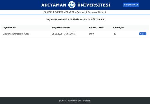 Başvuru Sistemi - Sürekli Eğitim Merkezi
