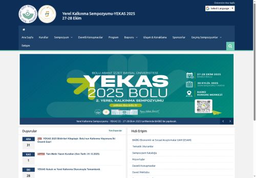 Ana Sayfa | Yerel Kalkınma Sempozyumu-YEKAS 2025 27-28 Ekim